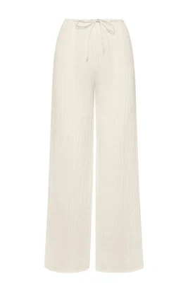 Belize Pant - Ivory Crinkle Linen | Monday Swimwear