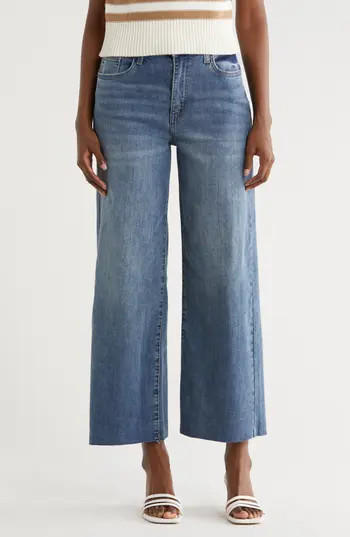 STS Blue Sabrina Raw Hem High Waist Ankle Wide Leg Jeans in Inyo at Nordstrom Rack, Size 31 | Nordstrom Rack