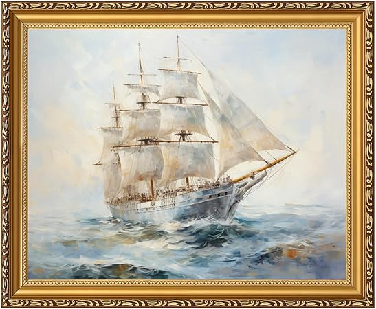 MIEVU Gold Framed Wall Art Vintage - Canvas Wall Art Prints for Living Room Decor Bedroom Home Ba... | Amazon (US)