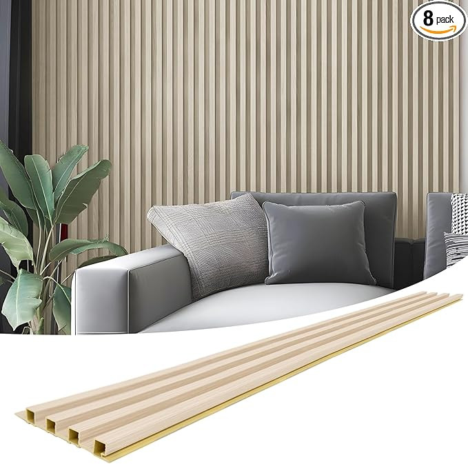 Art3d Slat Wall Panel for Modern Decor, WPC Acoustic Diffuser Panel, 8-Pack 96 x 6 in. 32 Sq. Ft ... | Amazon (US)