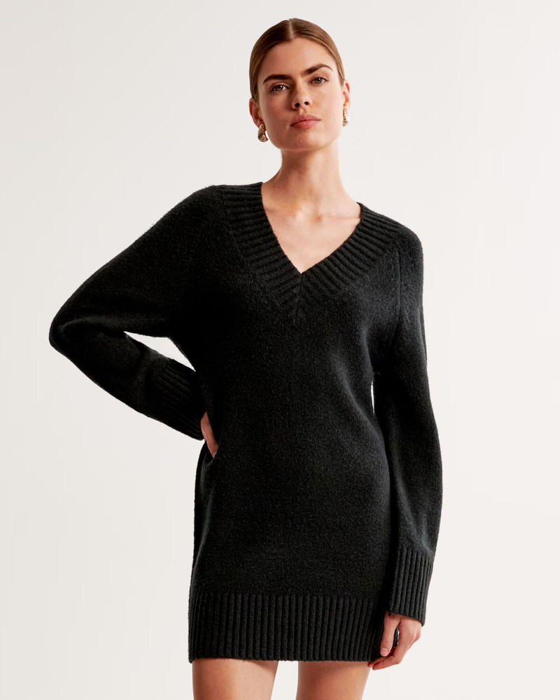 Long-Sleeve Easy Mini Sweater Dress | Abercrombie & Fitch (US)