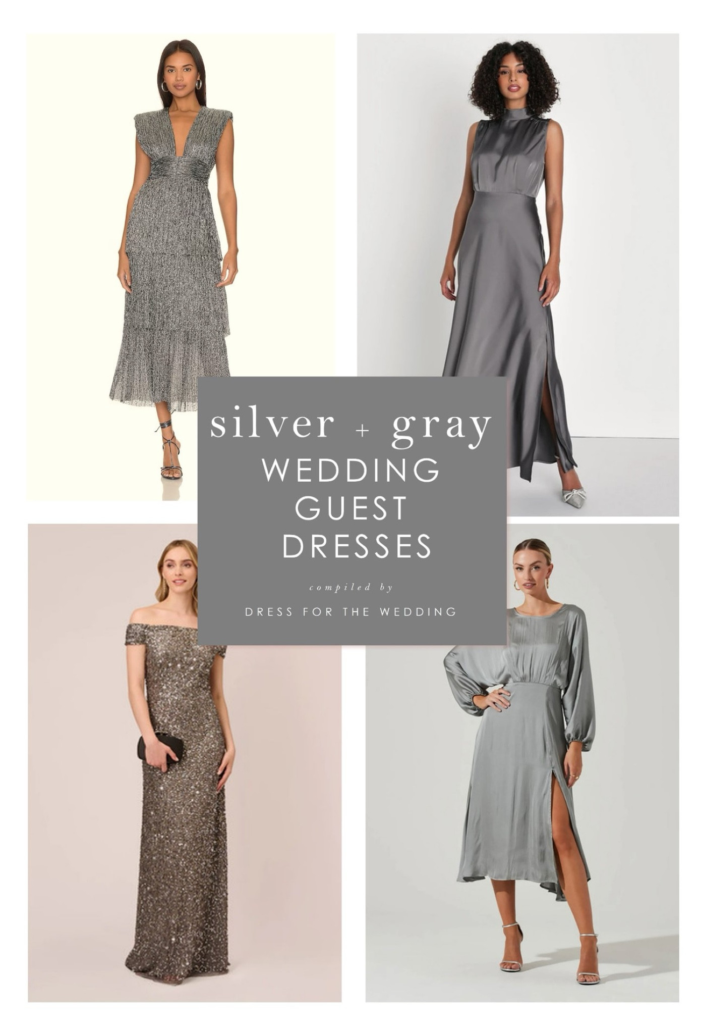 Fall wedding guest dress, silver dress, gray dress 🩶