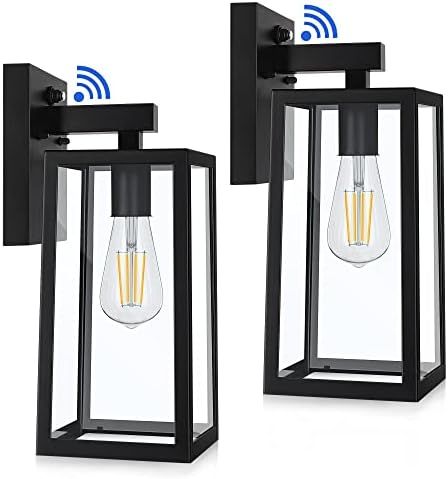 Dusk to Dawn Outdoor Wall Lantern, Exterior Wall Sconce Sensor Light Fixture with E26 Base Socket, A | Amazon (US)