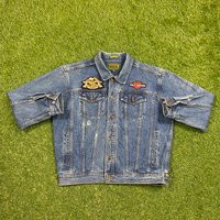 Vintage Harley Davidson Jean Jacket Casual Isle Size Large L Designer Clothing 1990's 90's Motorcycle Rare Quality Fit Biker | Etsy (US)