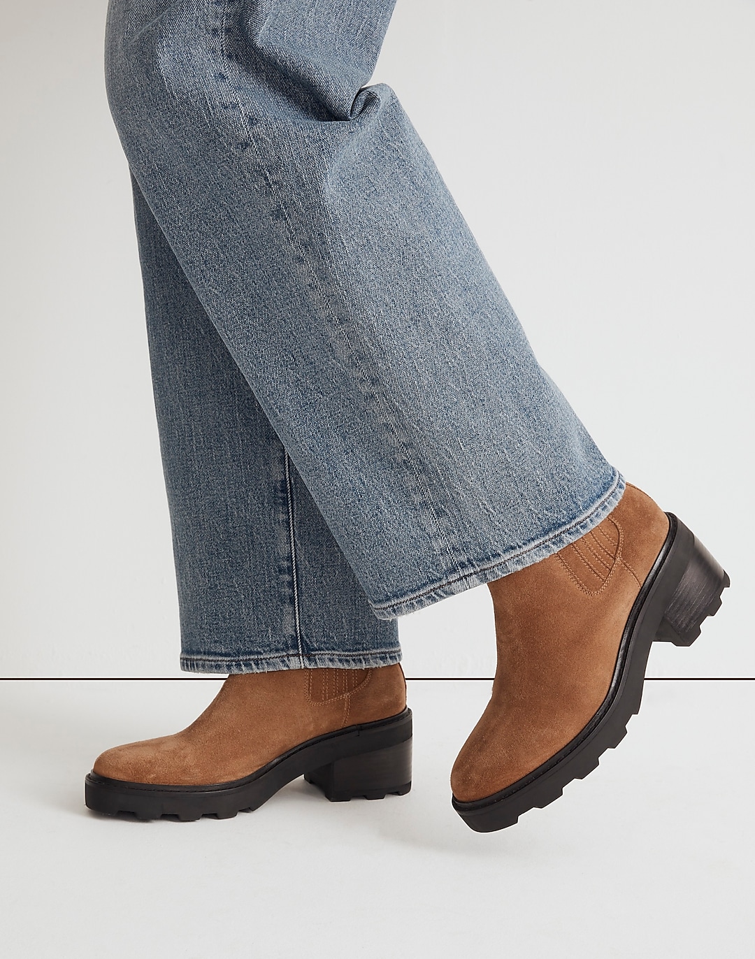 The Gwenda Platform Ankle Boot in Suede | Madewell