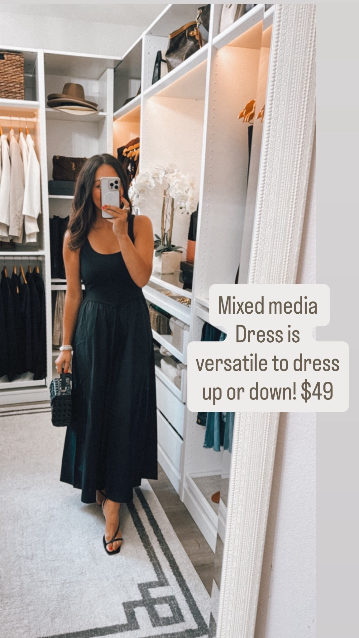 Mixed media dress to wear now and take into fall with boots! Dress it up or down fits TTS wearing a small

#LTKStyleTip #LTKOver40