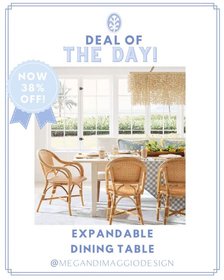 Wow!! This best selling expandable coastal dining table is now 38% OFF!! 👏🏻👏🏻👏🏻 plus it’s actually available in two sizes if you need a larger option! 

#LTKsalealert #LTKfamily #LTKhome