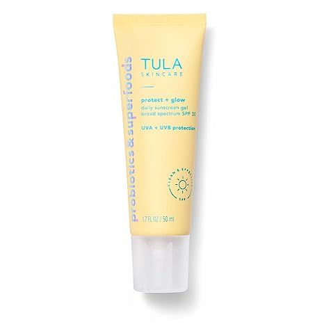 TULA Skin Care Protect + Glow Daily Sunscreen Gel Broad Spectrum SPF 30 | Skincare-First, Non-Gre... | Amazon (US)