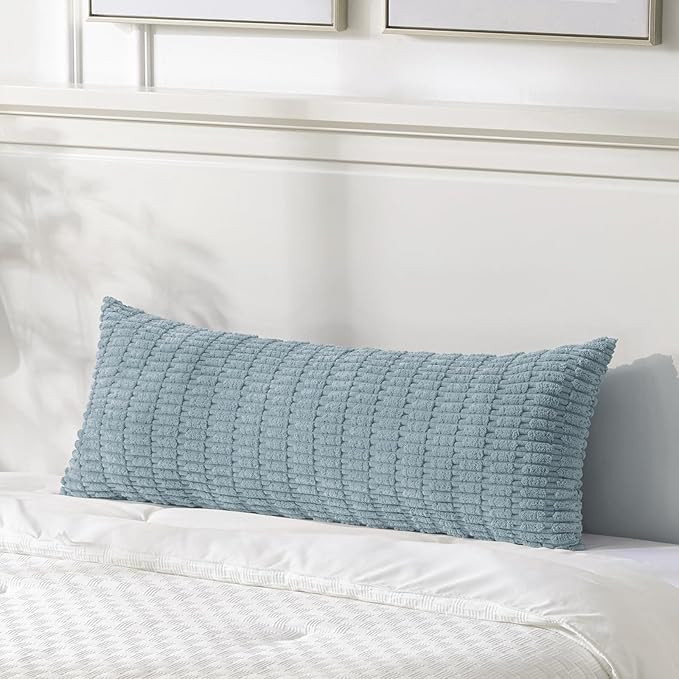 Fancy Homi 1 Pack Light Blue Long Lumbar Body Decorative Throw Pillow Covers 14x36 Inch for Bed C... | Amazon (US)