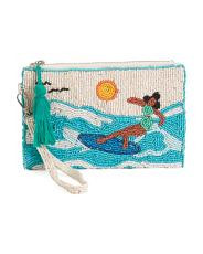 Handmade Beaded Surfer Convertible Pouch Wristlet | TJ Maxx