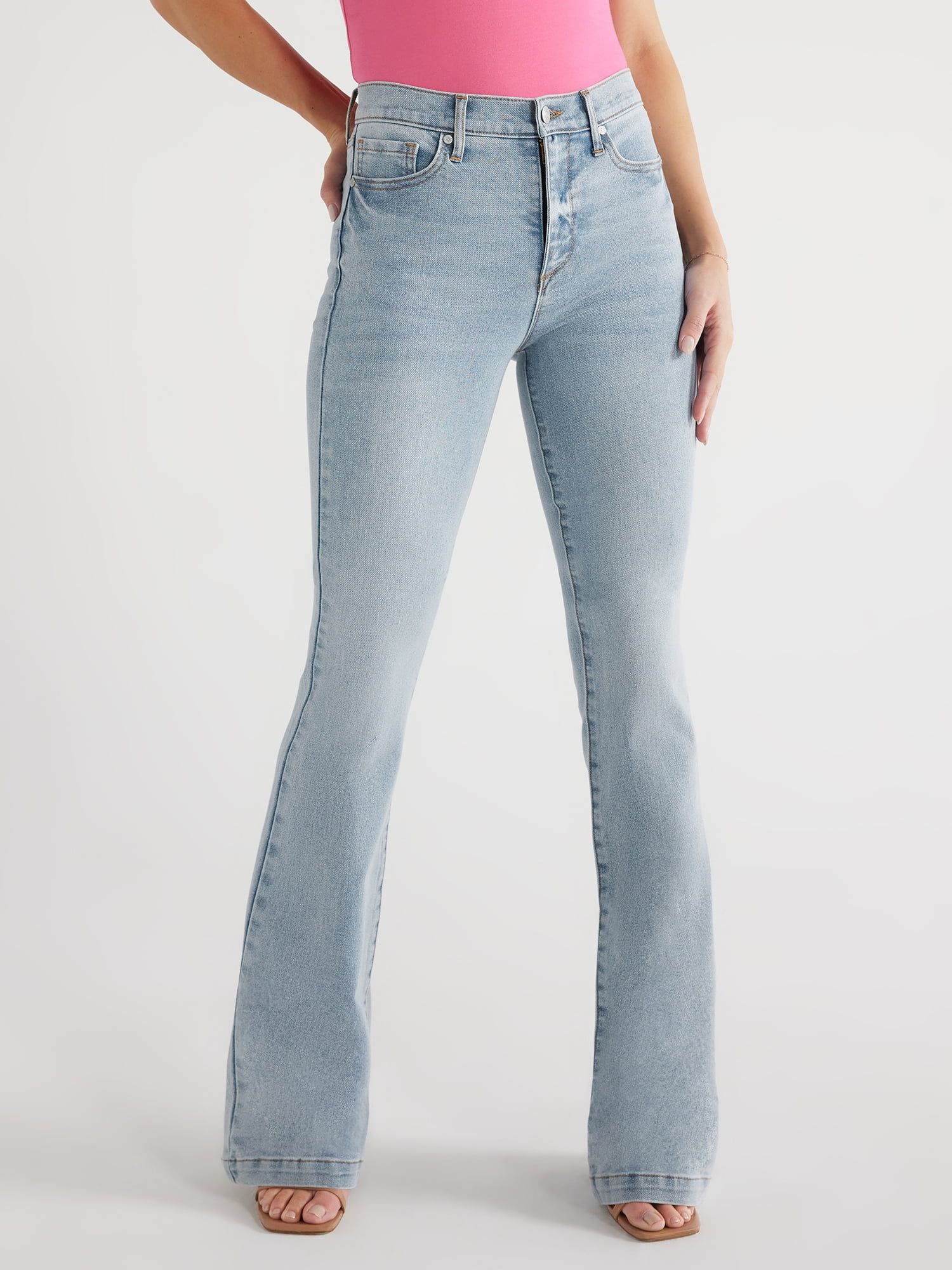 Sofia Jeans Women's Melisa Flare High Rise 5 Pocket Jeans, 33.5" Inseam, Sizes 0-20 | Walmart (US)