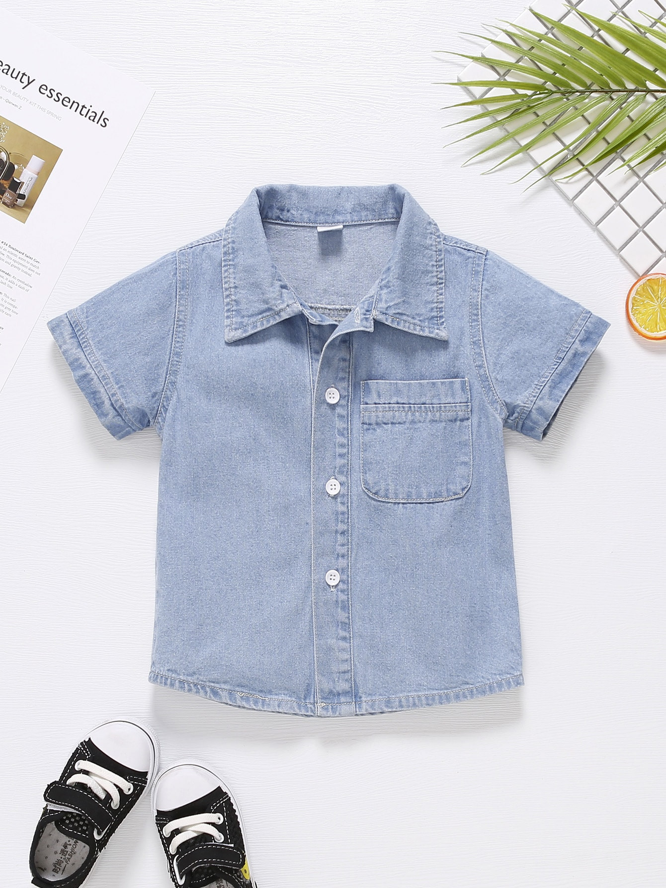 Baby Patched Pocket Denim Shirt
   SKU: sa2202193764152745      
          (247 Reviews)
        ... | SHEIN