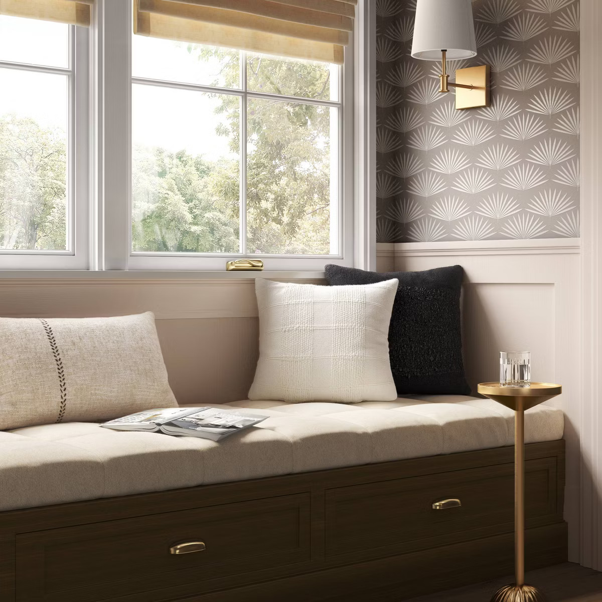 Oversized Stitched Lumbar Throw Pillow Neutral: Cotton-Linen Blend, Indoor - Threshold™ | Target