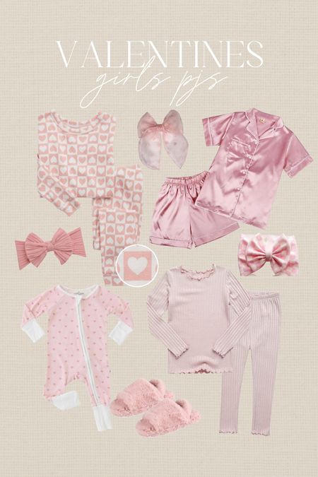 Girls Valentine’s Day pjs #girlspajamas #toddlerpajamas #silkpajamas #heartpajamas #vdaybows #valentinesbow #girlssherpaslippers #pinkpajamas #girlsvalentinesday #valentinesdaykidsbasket #target #amazon #gap 

#LTKkids #LTKfamily #LTKSeasonal