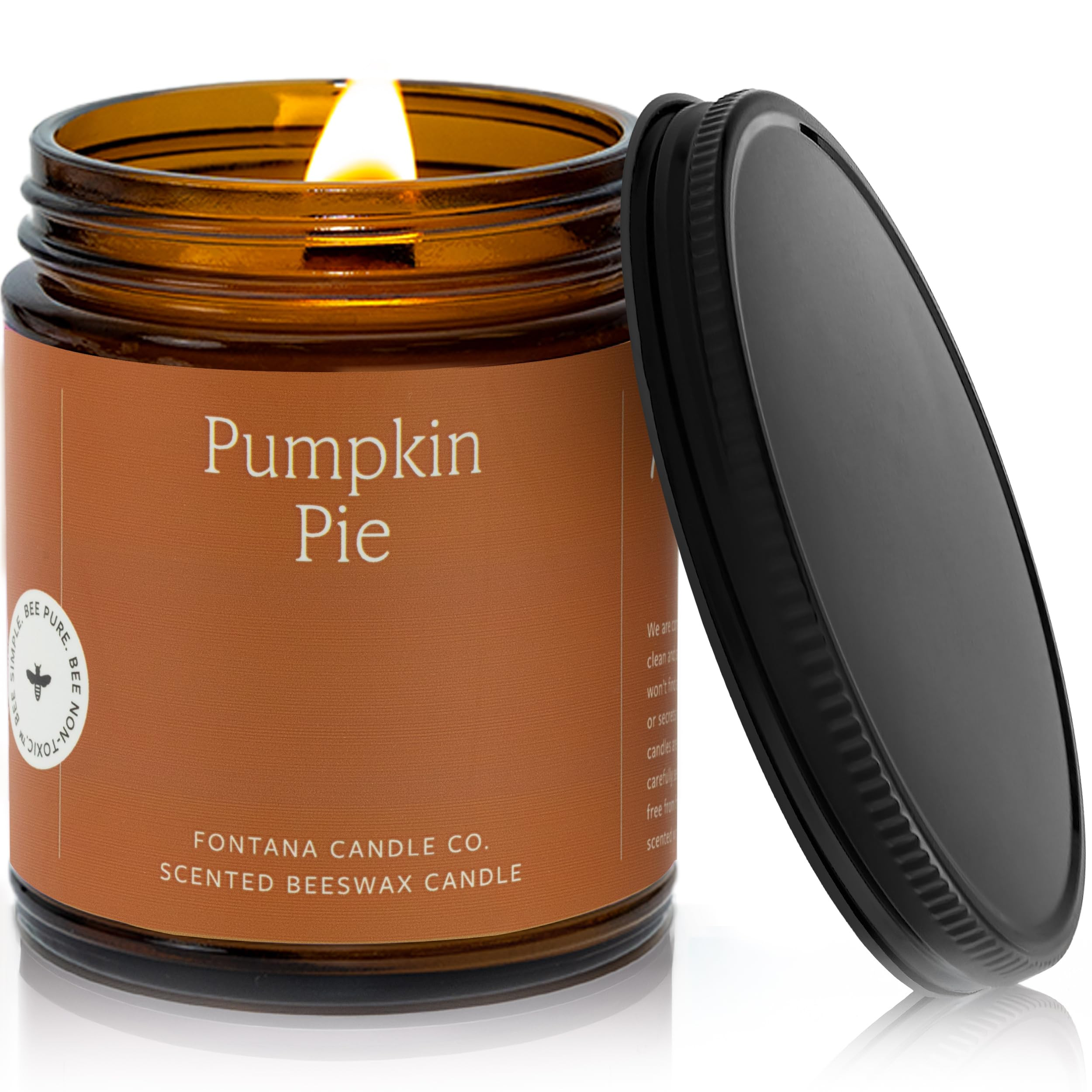 Fontana Candle Co Wood Wick Beeswax Jar Candles, Pumpkin Pie Fall Candle - Made with Coconut Oil ... | Amazon (US)