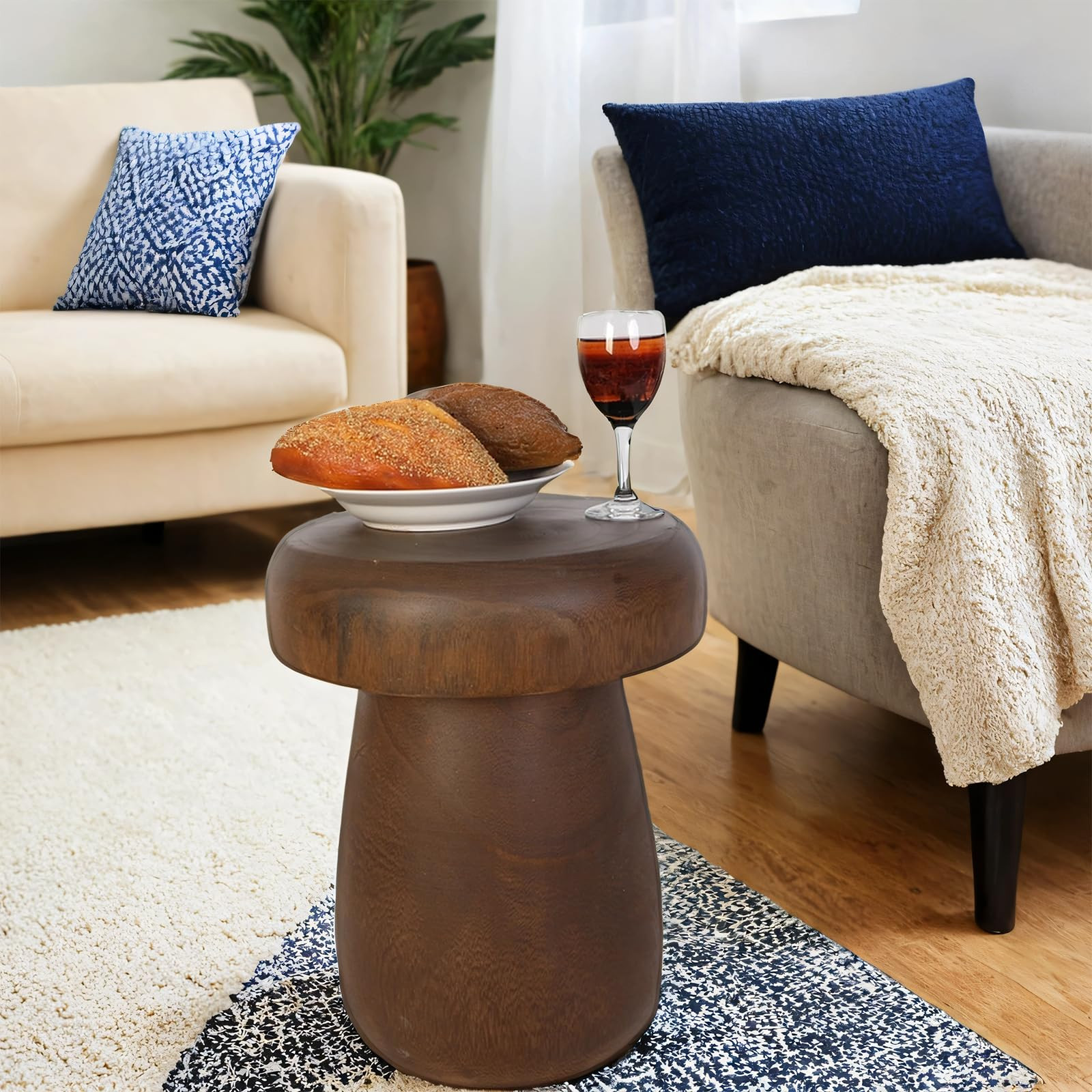 TORMAYS HOME Handmade Wood Side Table Tree Stump End Table Solid Wood Stool Plant Stand Rustic Co... | Amazon (US)