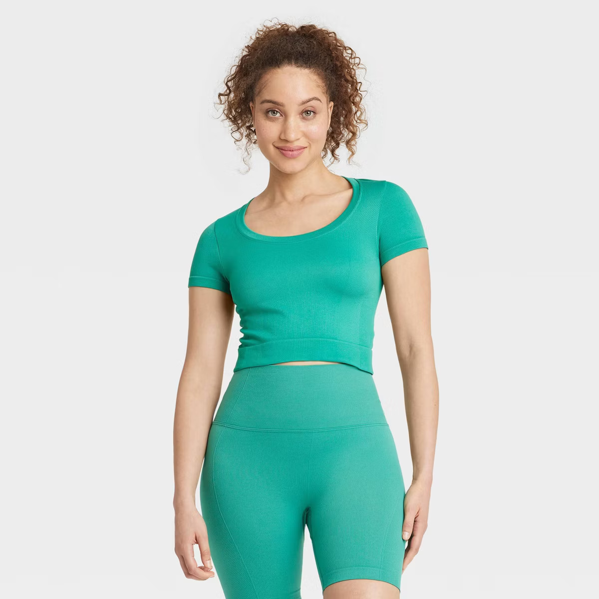 Women's Seamless Cropped Short Sleeve Top - All In Motion™ | Target