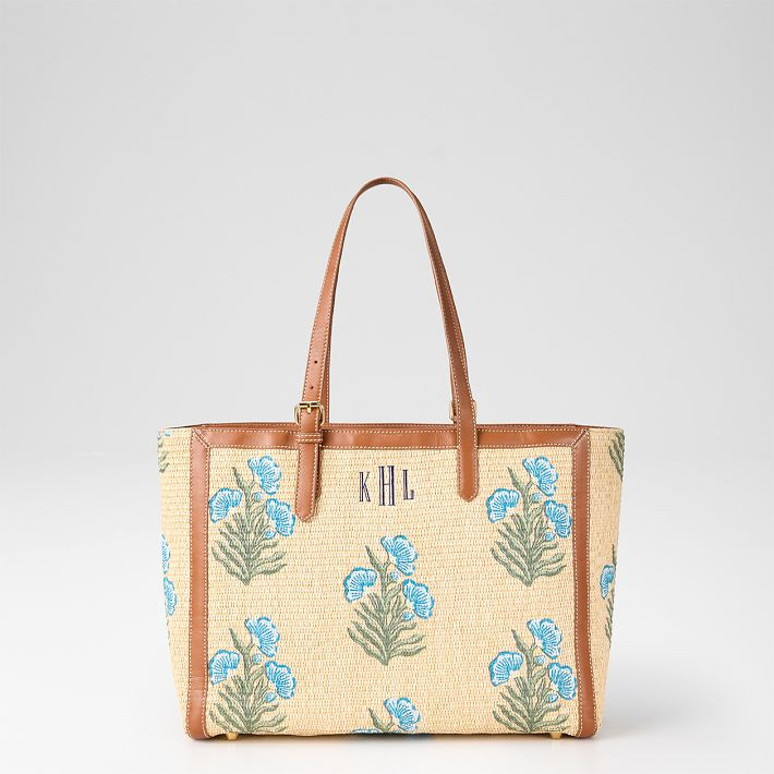 Raffia and Leather Tote | Mark and Graham