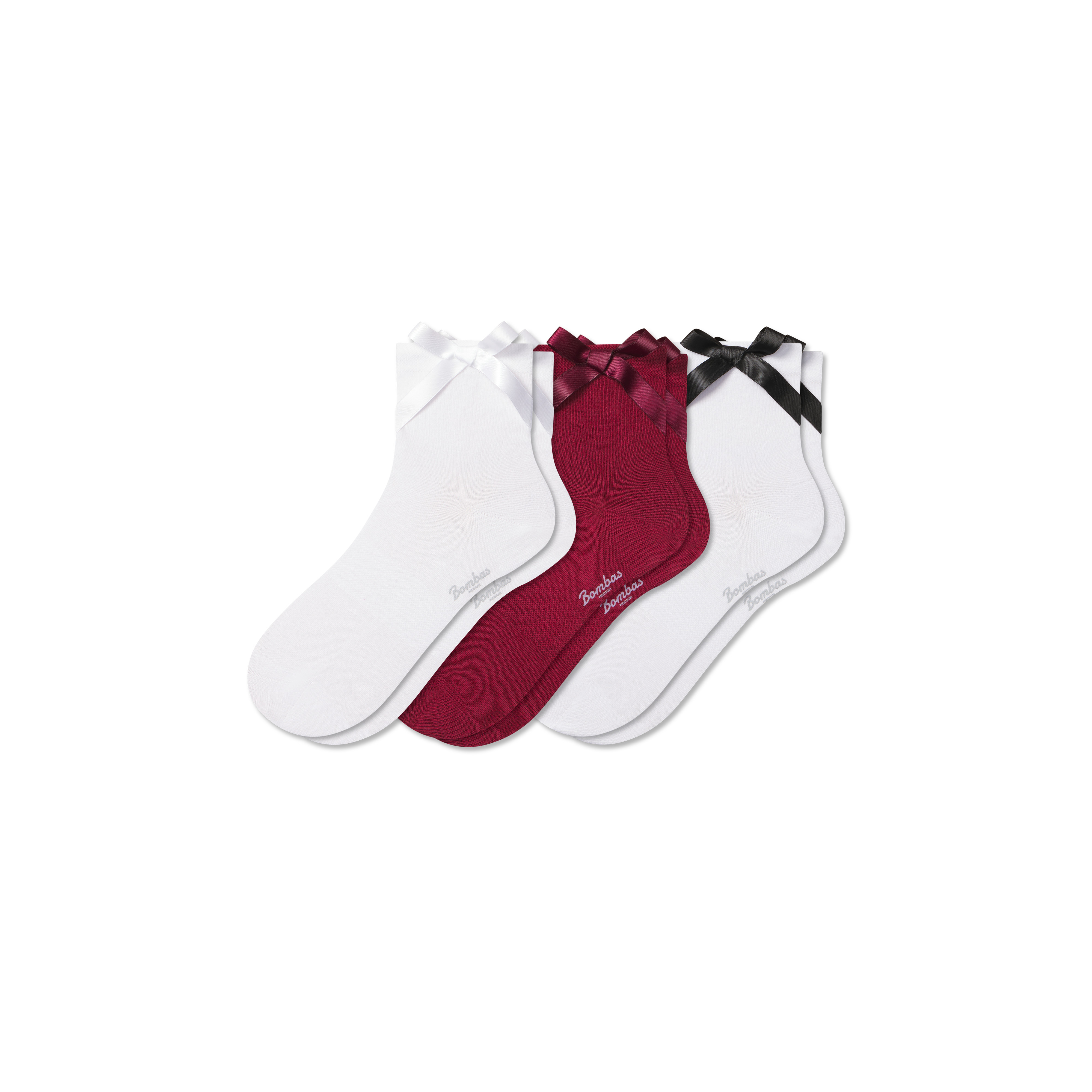 Women's Lightweight Bow Quarter Sock 3-Pack - Side Bow Mix - Small - Cotton Blend - Bombas | Bombas