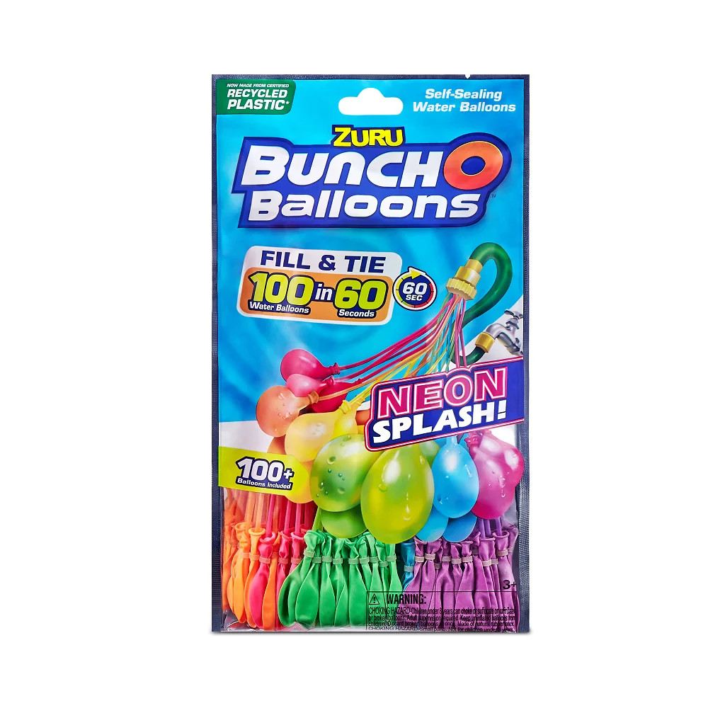 Bunch O Balloons 100 Neon Splash Rapid-Filling Self-Sealing Neon Water Balloons (3 Pack) by ZURU ... | Walmart (US)