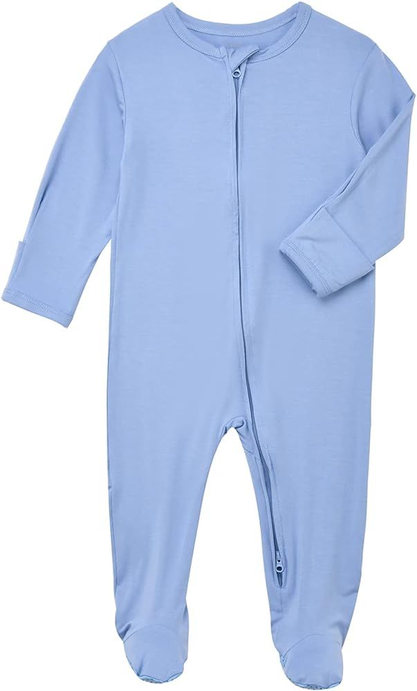 Baby Footed Pajamas Bamboo Zipper - Unisex Infant Newborn Sleep 'N Play Footies with Mittens Onesie  | Amazon (US)