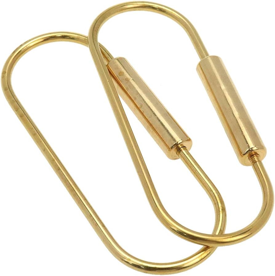 LC LICTOP Ellipse Shape Key Ring Brass Lock Clip Key Holders 2pcs | Amazon (US)