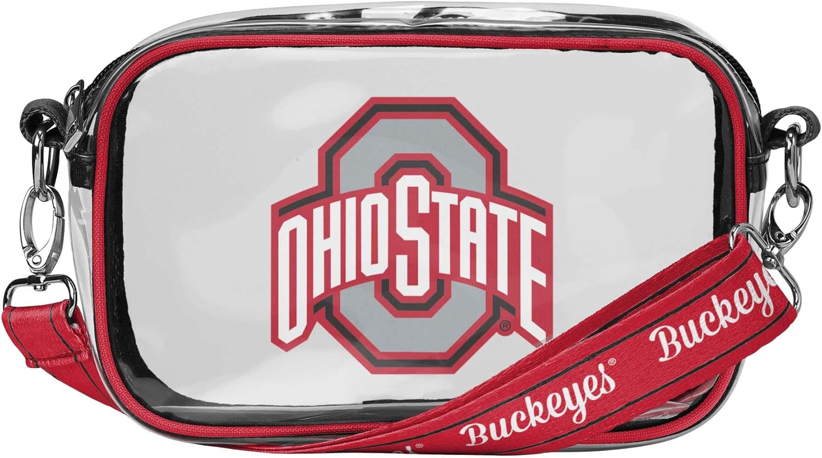 FOCO NCAA College Team Logo Stripe Clear Crossbody Bag | Amazon (US)