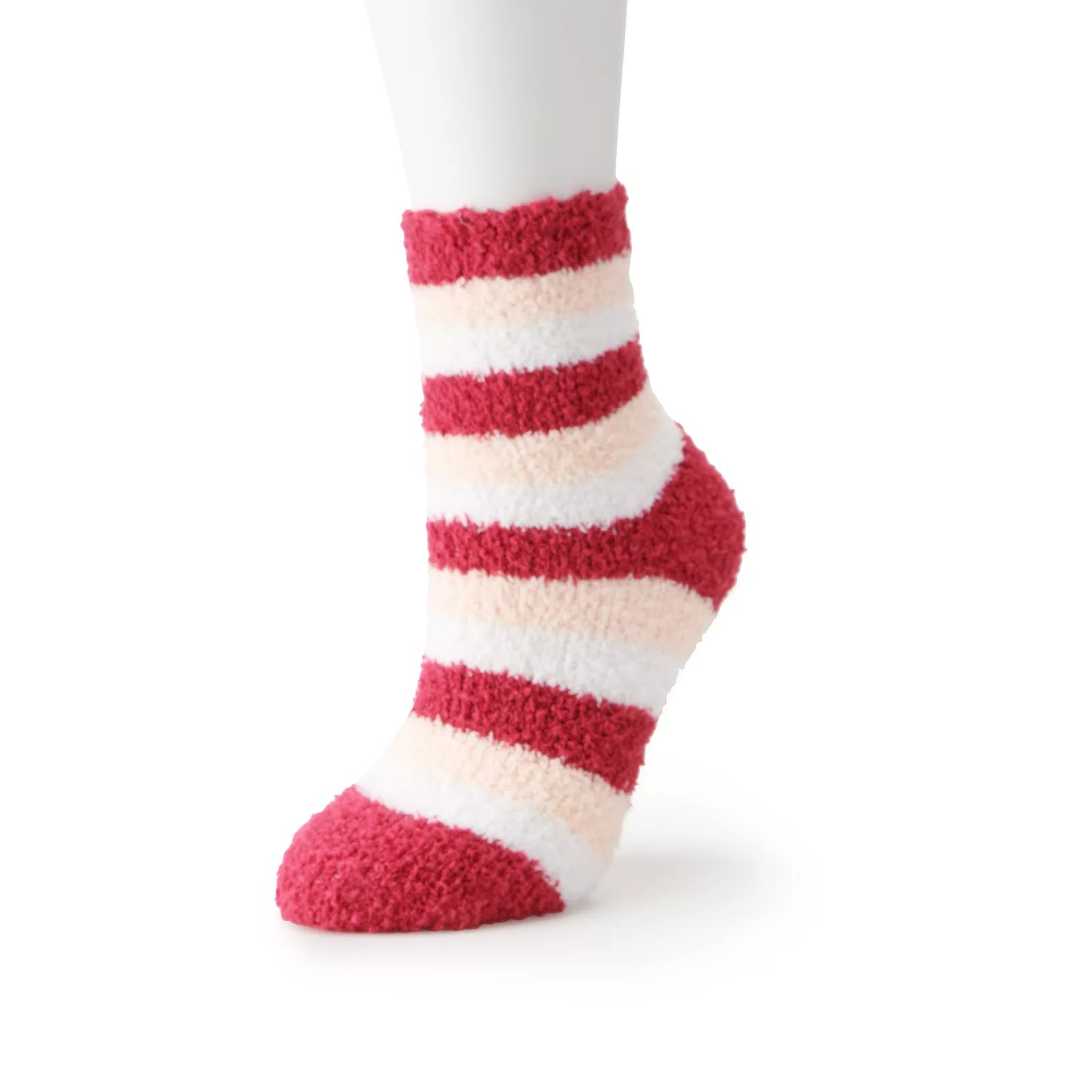 Women's Striped Fuzzy Socks, Size: 9-11, Brt Pink | Kohl's