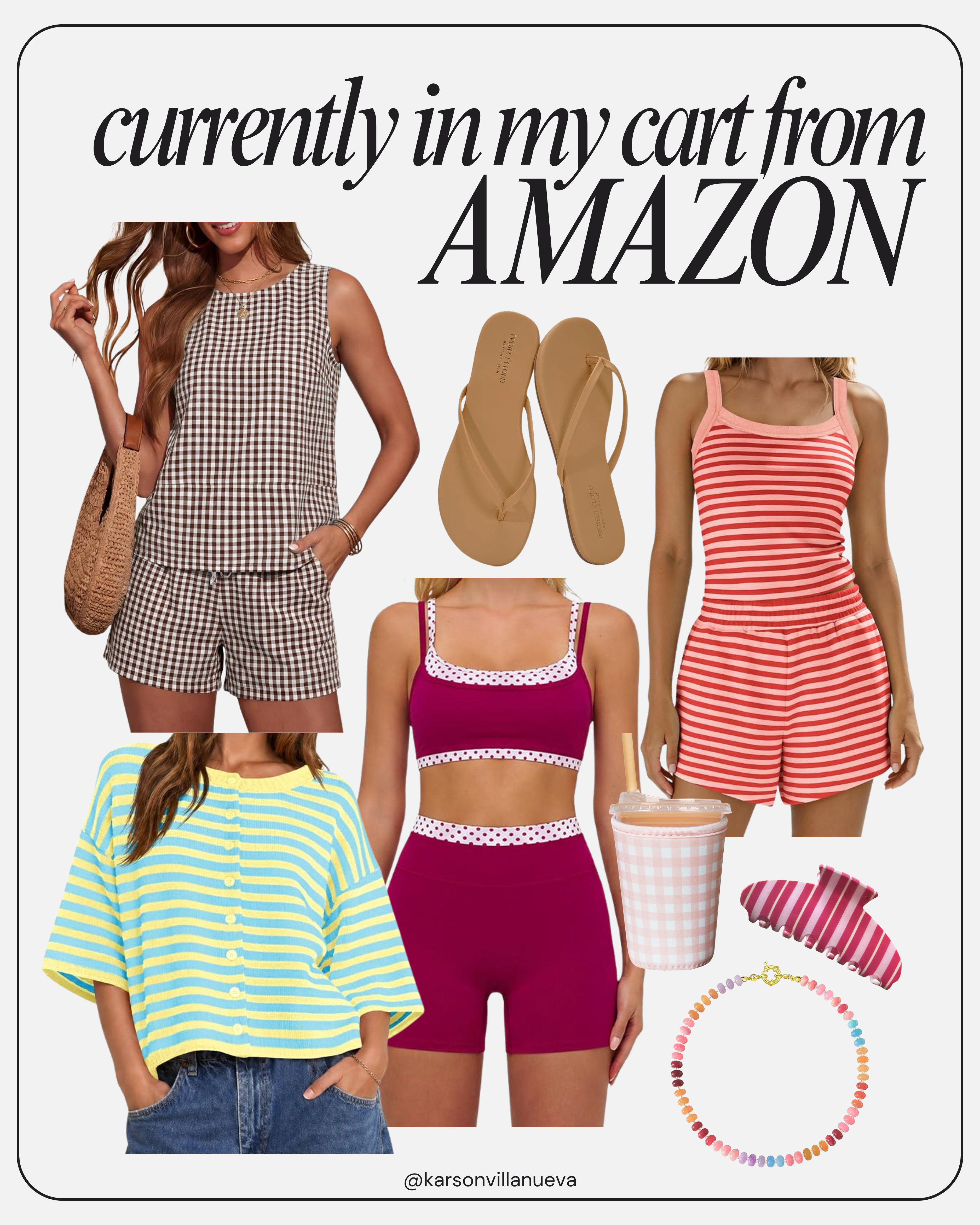 Currently sitting in my Amazon cart 🤎✨

These are the pieces I'm eyeing for the rest of summer and heading into early fall—easy matching sets, comfy basics, fun pops of color, and a few accessories that are just too cute to pass up.

Which one are you adding to your cart first? 👀👇

🛍️ Everything is linked in my LTK! Follow me there for all my Amazon finds, daily outfit inspo, and the best deals before they sell out.

#LTK #LTKStyle #LTKFinds #AmazonFinds #AmazonFashion #SummerStyle #MatchingSets #CasualStyle #EverydayStyle #AffordableFashion #OOTD #AmazonFavorites #NeutralStyle #ColorfulStyle 

 #LTKootd #LTKfitnessgoals #LTKmomlife