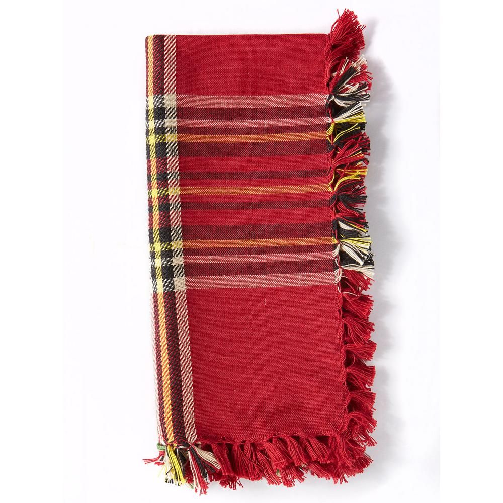 Fireside 18 in. x 18 in. Red Tartan Plaid Cotton Napkins (Set of 4) | The Home Depot