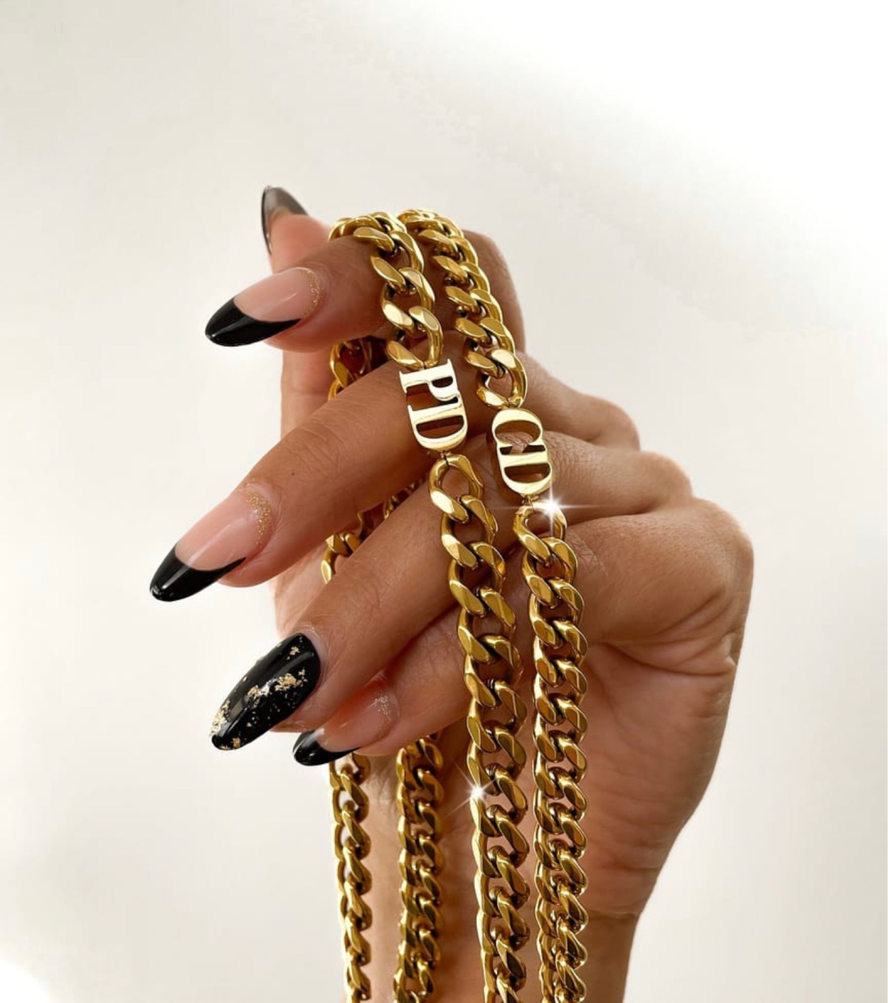 The most beautiful designer look for less gold chunky chain choker with personalized initials . Also comes in bracelet ABBOTT LYON 

#LTKstyletip #LTKFind