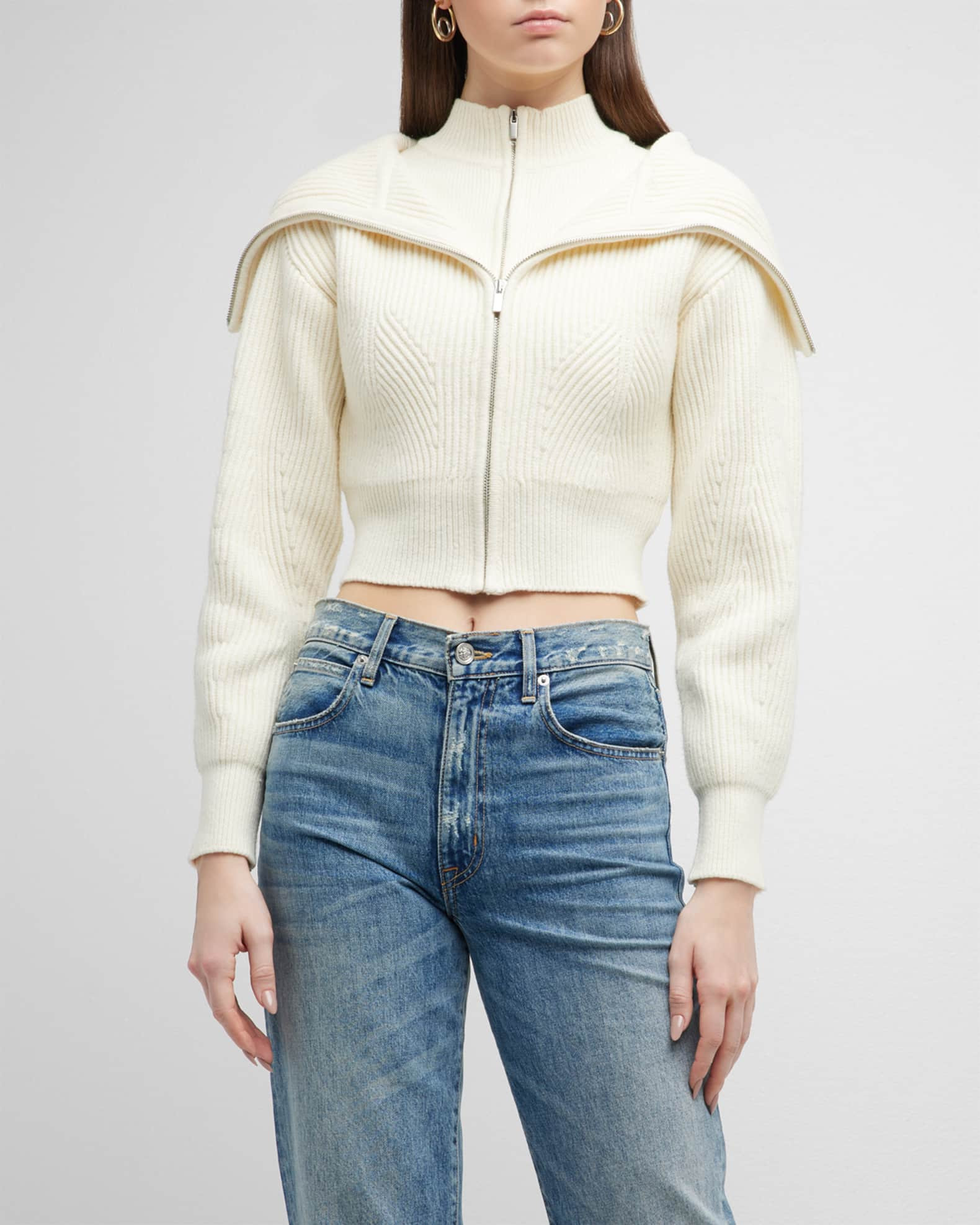 Ramona Double-Layered Open Collar Cardigan | Neiman Marcus