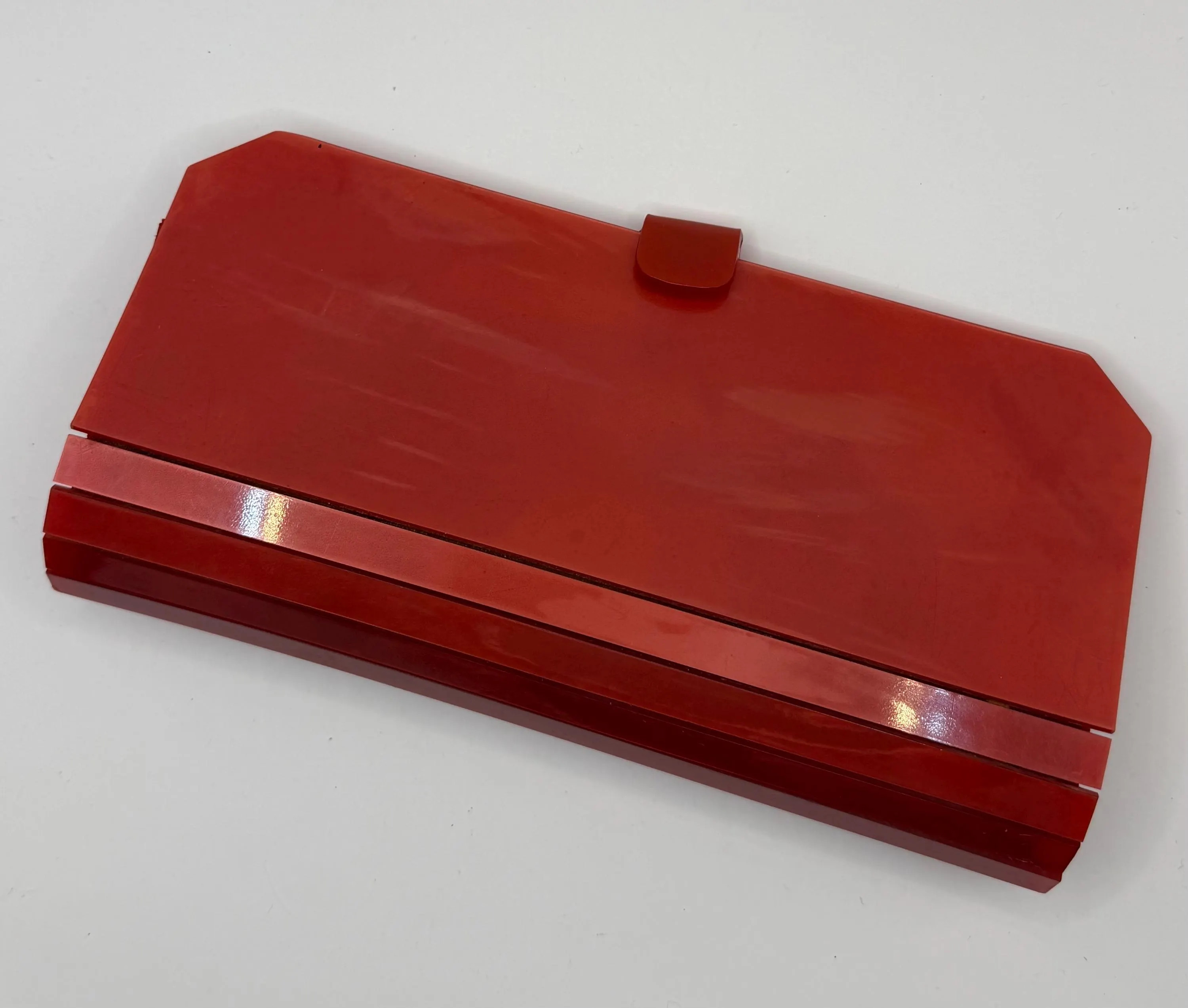 Vintage Red Pearlized Acrylic Lucite Clutch  Bag Mid Century | Etsy (US)