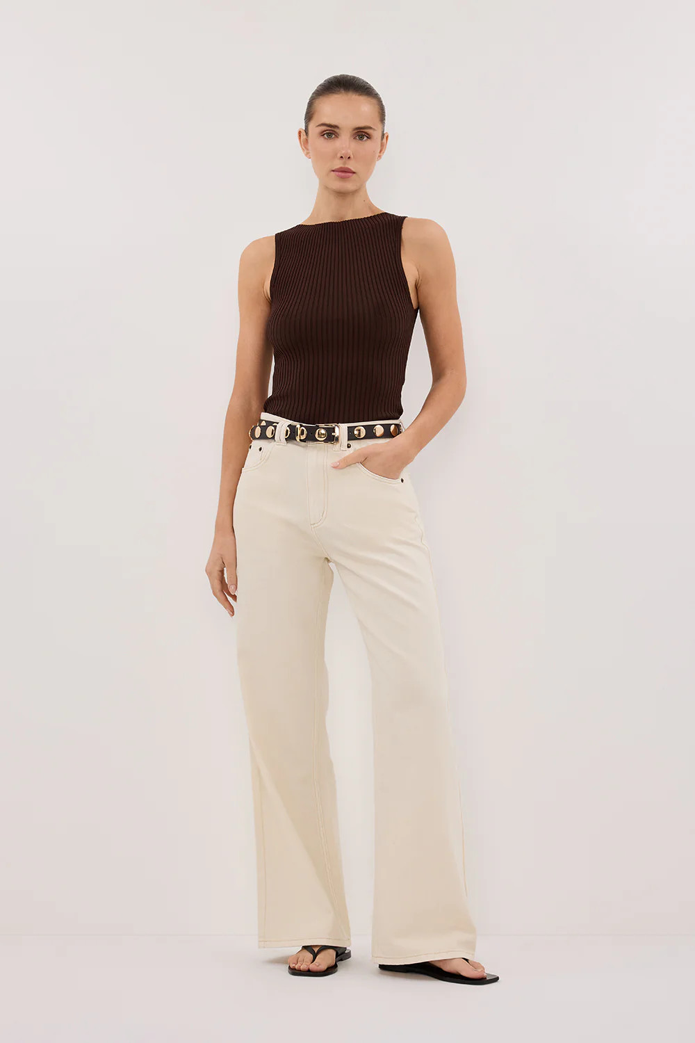 SIERRA BITTER CHOC KNIT TOP | DISSH