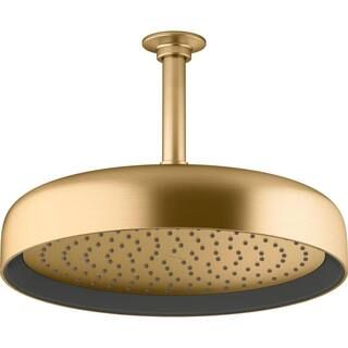KOHLER Statement 1-Spray Patterns with 2.5 GPM 10 in. Wall Mount Fixed Shower Head in Vibrant Brushe | The Home Depot