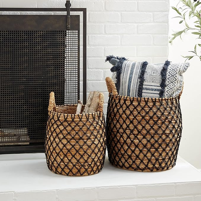 Deco 79 Storage Basket, S/2 19", 16" H, Brown | Amazon (US)