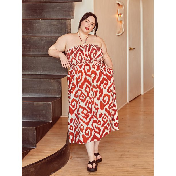 The Get Women’s Plus Size Halter Midi Dress | Walmart (US)