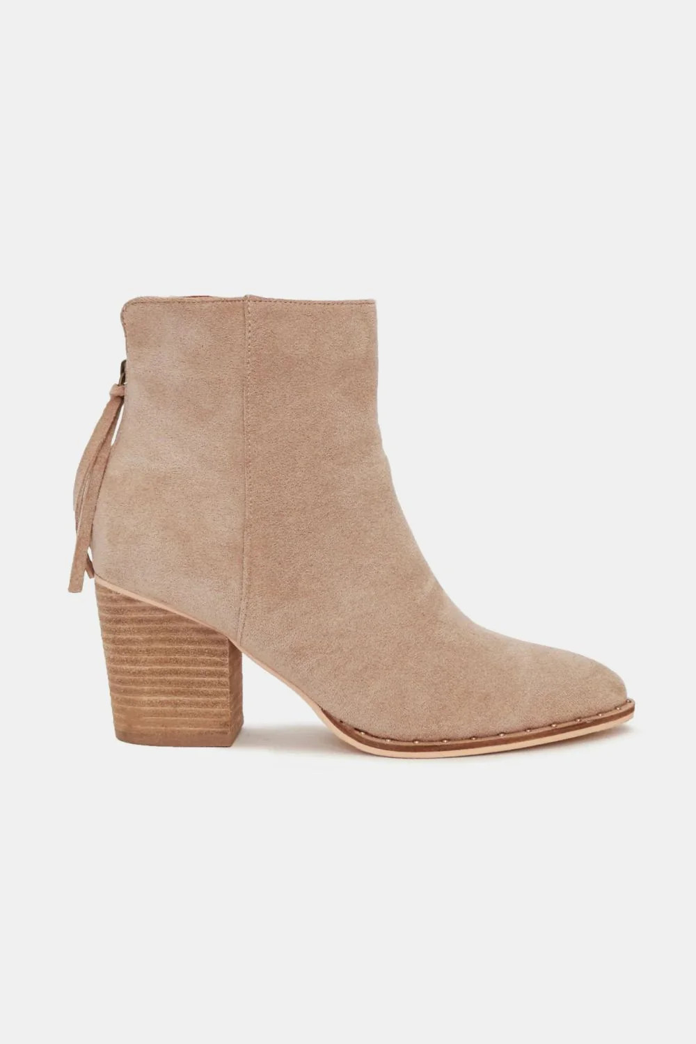 Beast Fashion Suede Point Toe Ankle Booties Taupe / 11 | Casual Chic Boutique