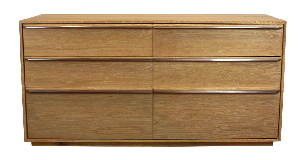 Sarasota 72 Inch Oak Wood 6-Drawer Dresser With Metal Handles In Natural | 1stopbedrooms