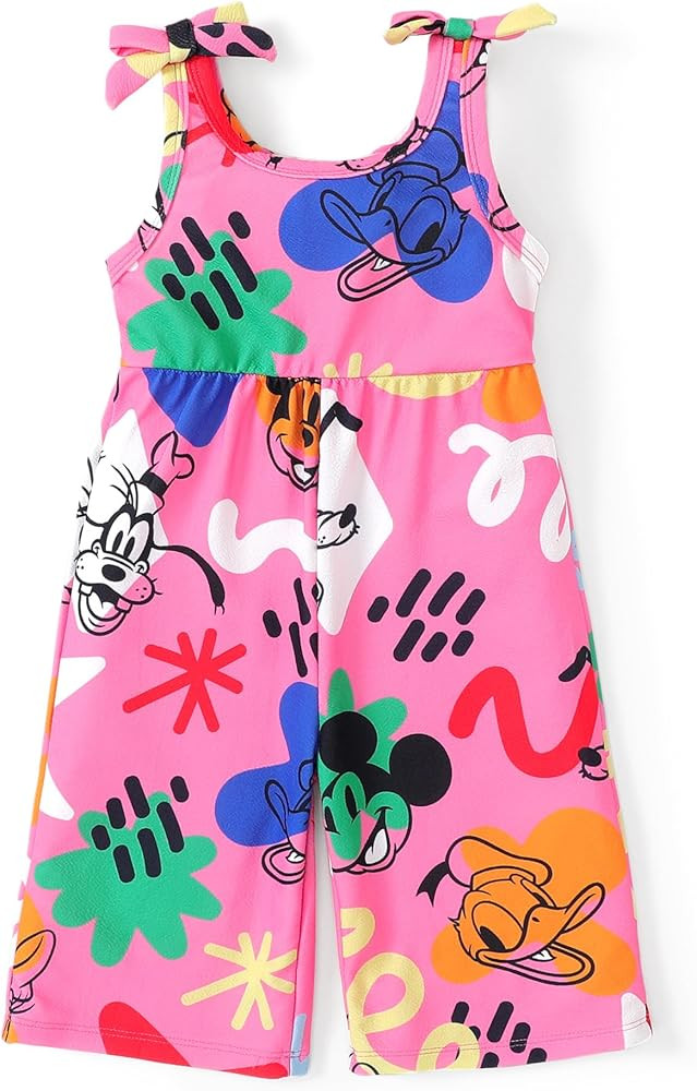 Disney Mickey and Friends Girls Cute Suspender Romper Jumpsuits Preppy Clothes Pants | Amazon (US)