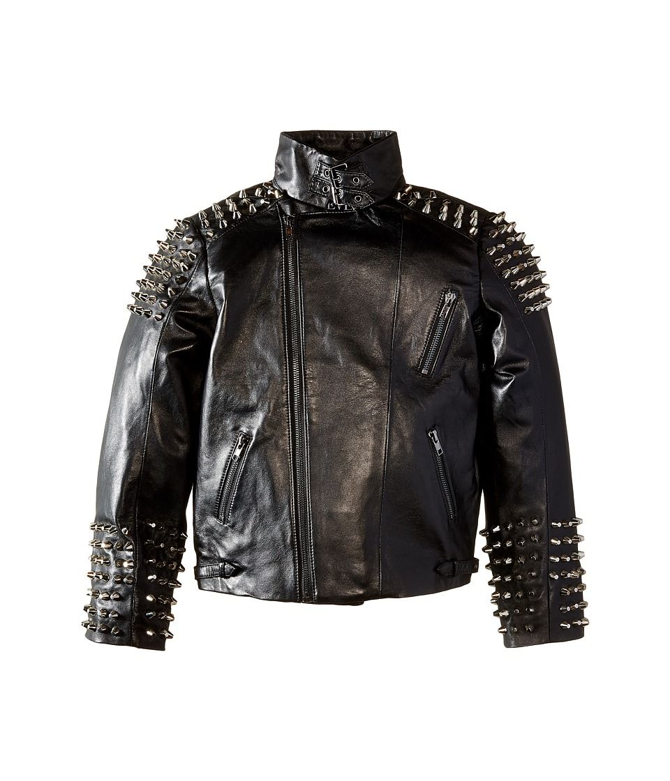 eve jnr - Studded Leather Jacket (Little Kids/Big Kids) (Black) Kid's Coat | 6pm