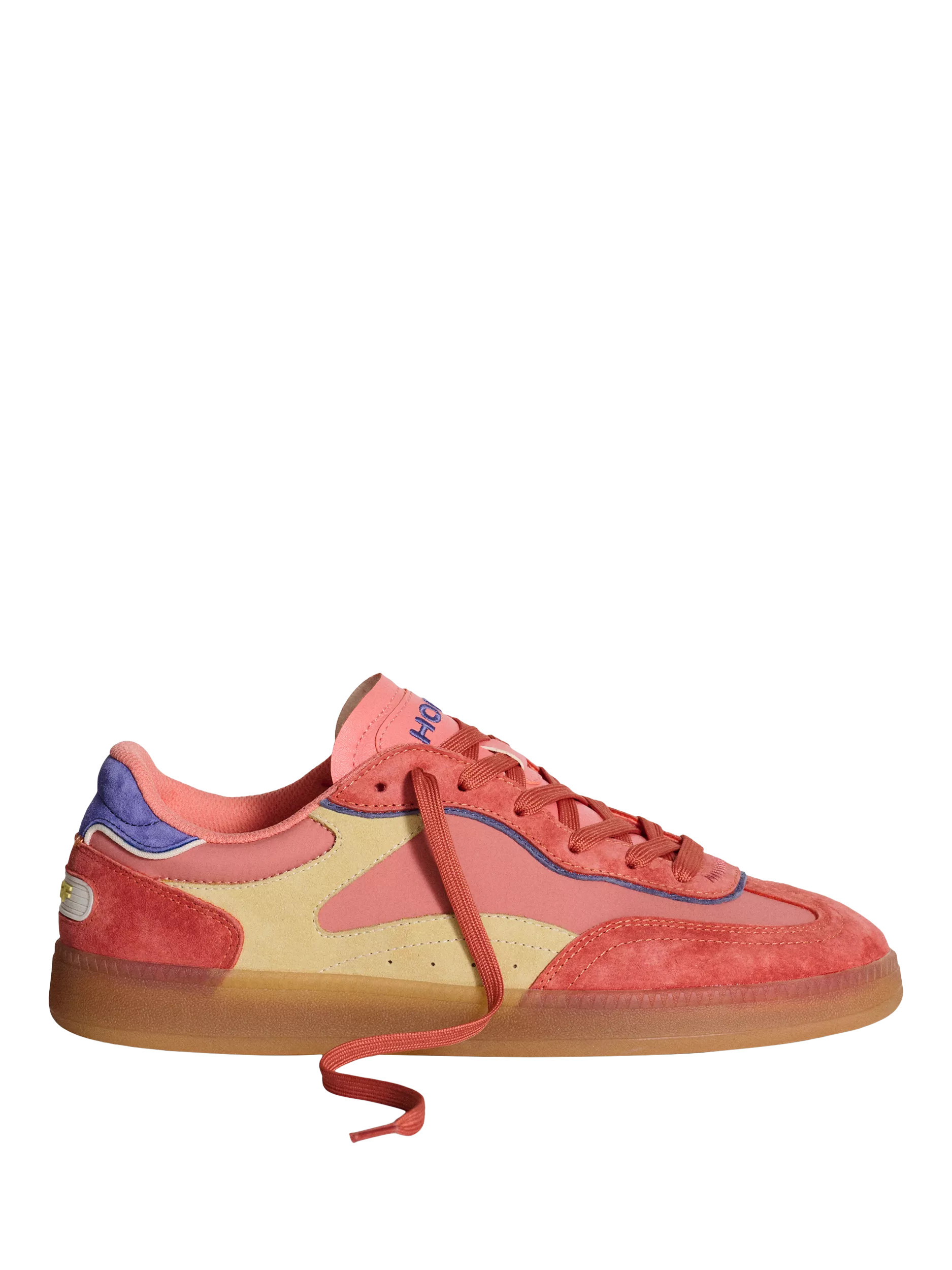HOFF Park Pink Leather Blend Lace Up Trainers, Pink/Multi | John Lewis (UK)