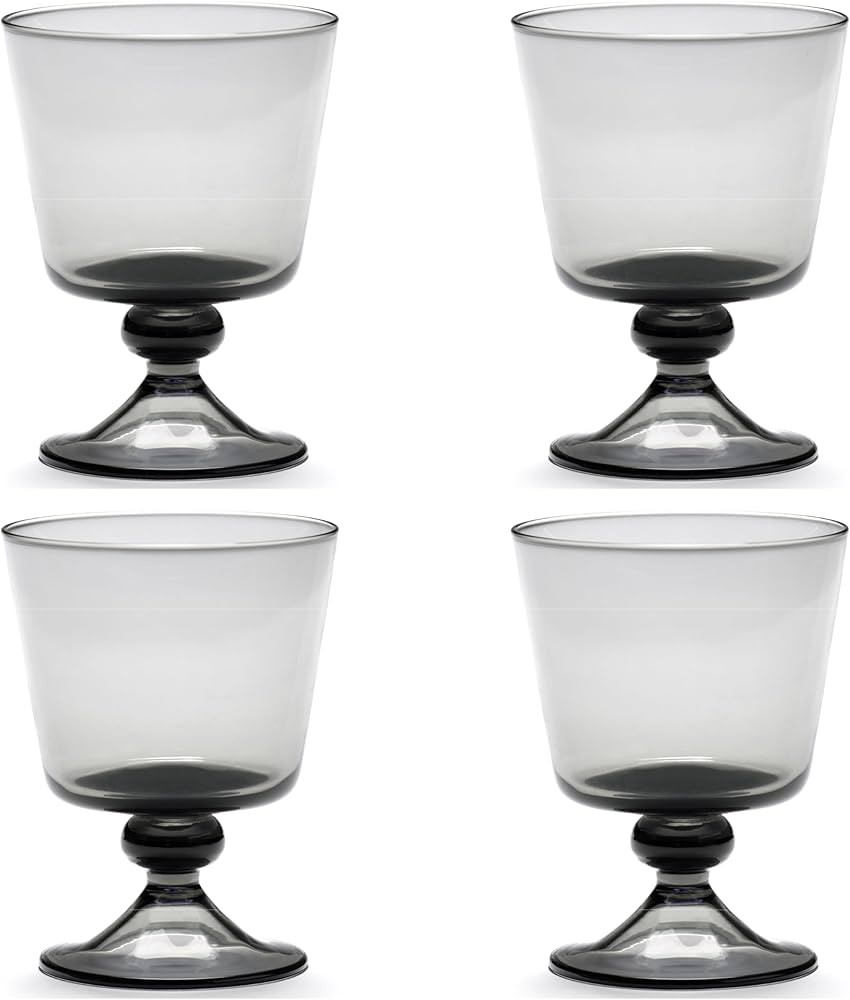 Serax White Wine Glasses Set of 4 | La Mère glassware by Marie Michielssen | Smoky Gray Drinking... | Amazon (US)