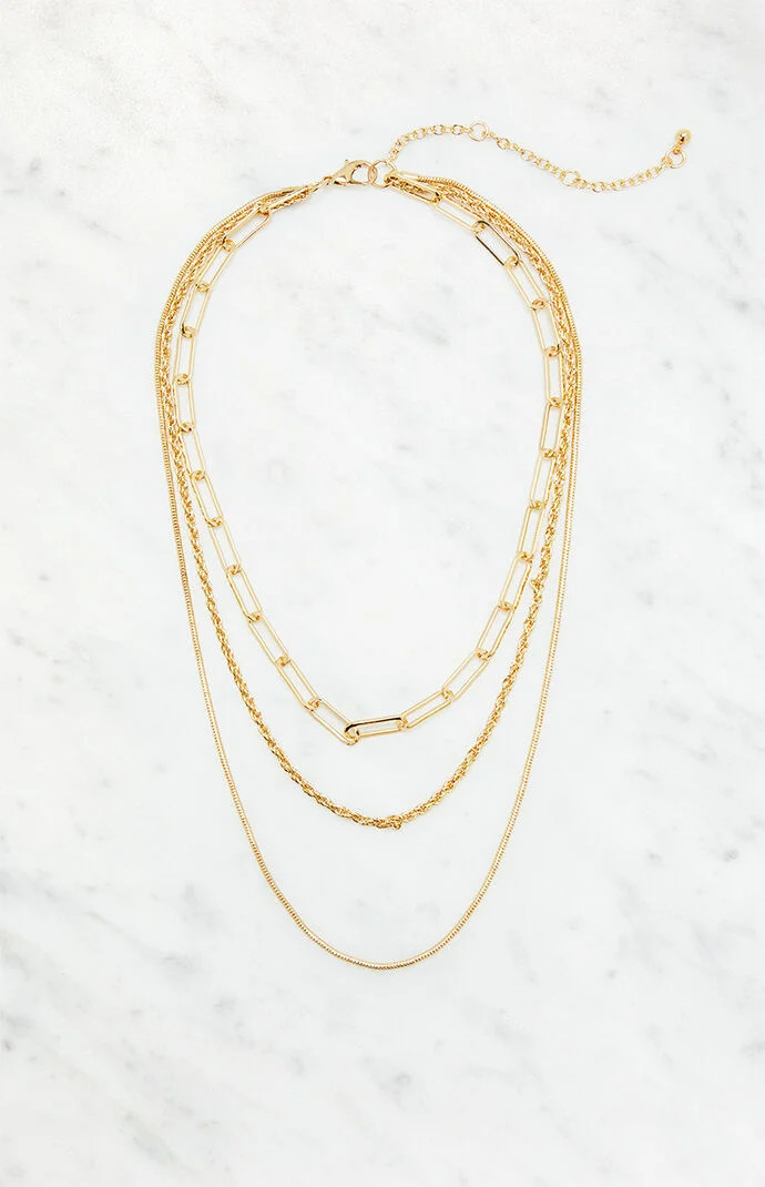 Layered Chain Necklace in Gold | PacSun