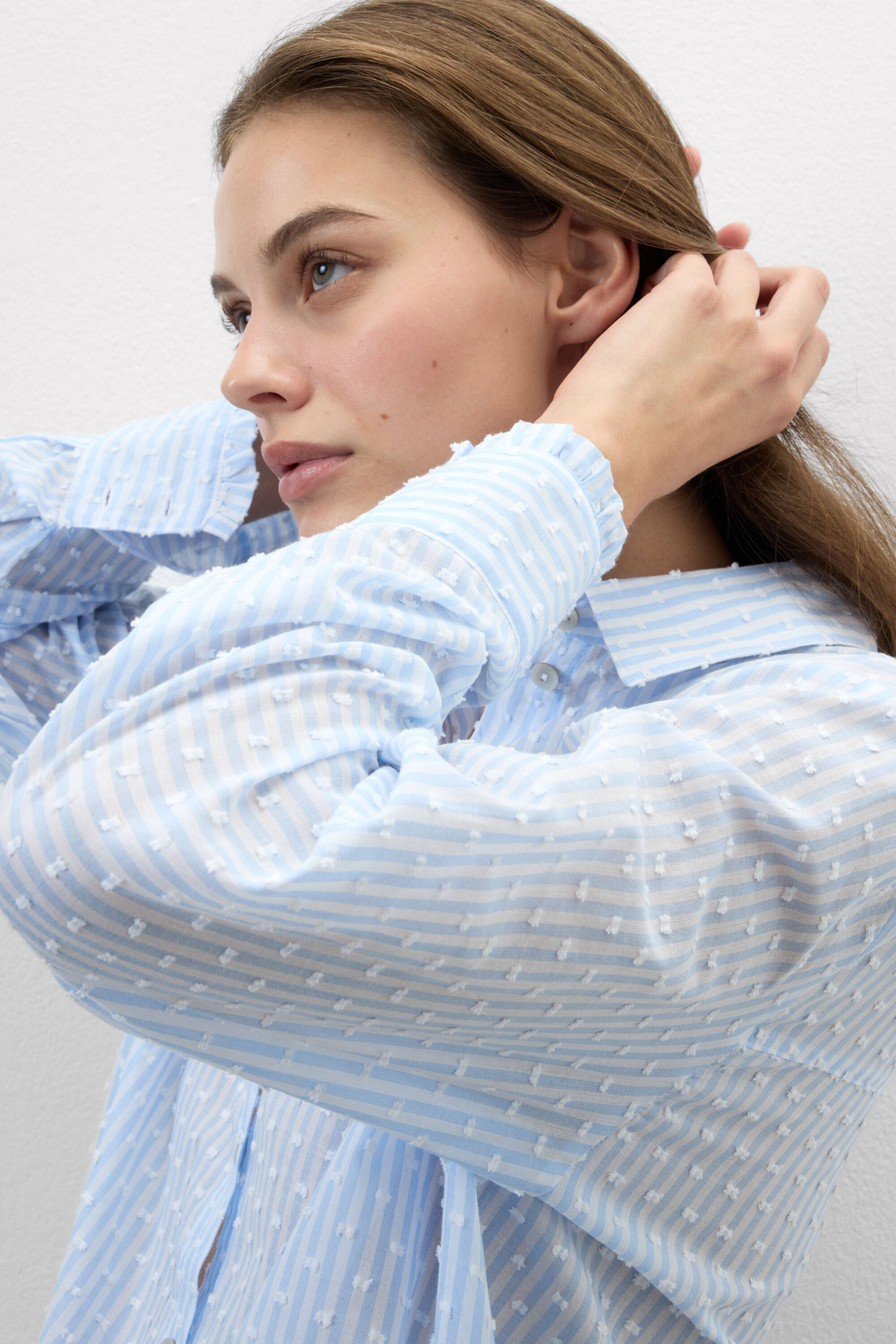 Romantic Stripes Plumetis Cotton Canvas Shirt - Intimissimi | Intimissimi (US)