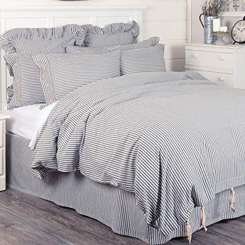 Farmhouse Ticking Blue King Duvet Cover | Amazon (US)