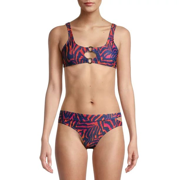 XOXO Women's Tortoise Ring Peek-A-Boo Bikini Top Swimsuit | Walmart (US)