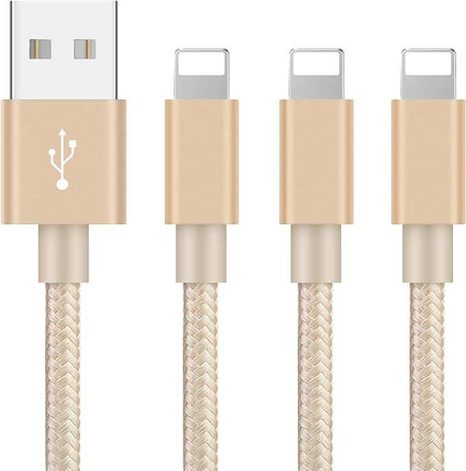 iPhone Charger Cord 3pack (3/6/10ft) Apple MFi Certified Nylon Braided High Speed Data Sync Trans... | Amazon (US)