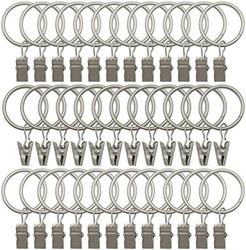 Amazon.com: Topspeeder 36 Pack Rings Curtain Clips Strong Metal Decorative Drapery Window Curtain... | Amazon (US)