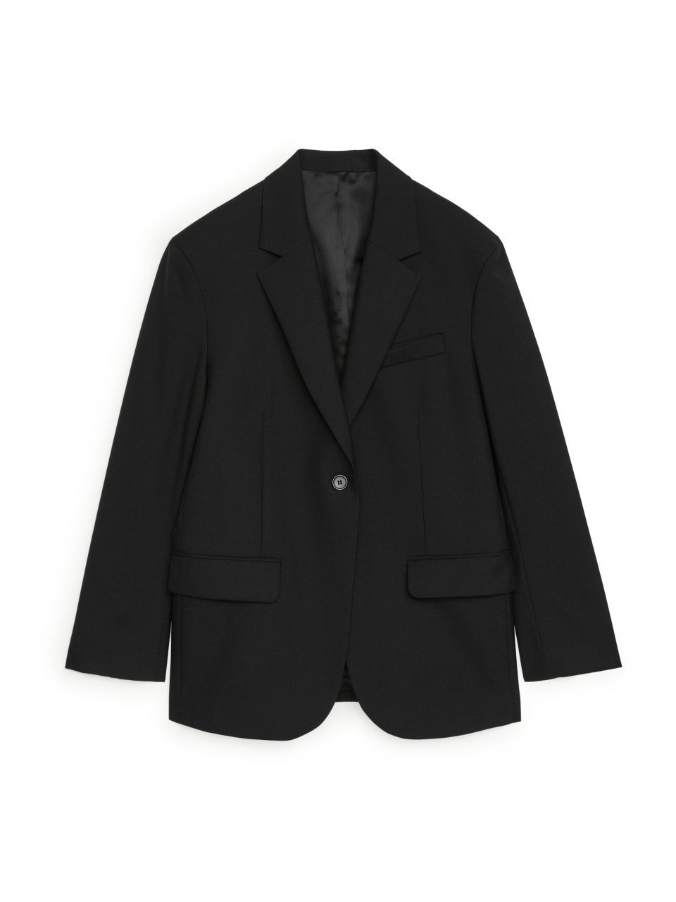 Oversized Wool Hopsack Blazer - Black | ARKET (US&UK)